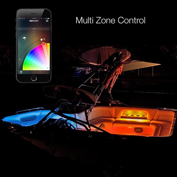 XK XK074004-CHROME LED Million Color Boat Accent Kit with Wireless Phone App Controller